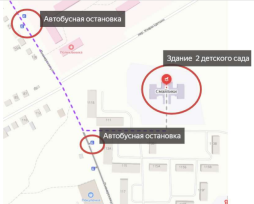 Информация о маршруте движения к объекту на общественном транспорте к зданию 2. Расположение остановок общественного транспорта